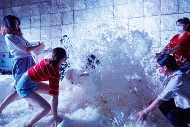 happy pillow fight